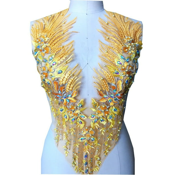 Inteprter Nylon Múltiples opciones de colores para apliques de encaje para combinar fácilmente proyectos con materiales son resistentes Artesanía amarillo un