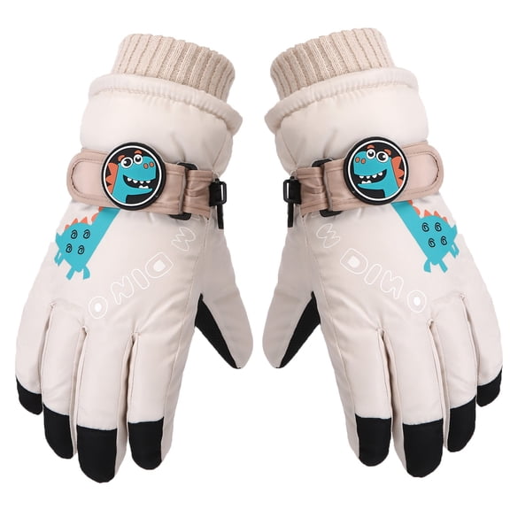 Gnwei Kids Waterproof Warm Winter Ski Gloves, Winter Toddler Mittens Boys Girls Snow Mitten Fleece Warm Kids Gloves Cold Weather