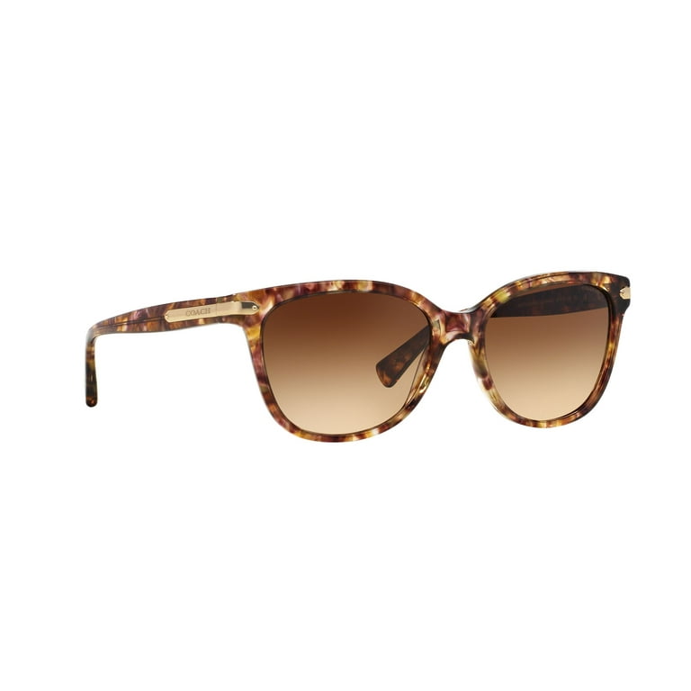 Coach HC 8132 Plastic Womens Cat Eye Sunglasses Purple Tortoise