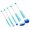Blue, variant on Oasiva Set of 5 Beadable Makeup Brushes DIY Beaded Comestic Brush Kits for Eyeshadow Eyebrow Brush Metal Handle Beauty Tool