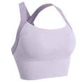 thumbnail image 3 of THDHVS Sports Bras for Women,Wireless Bra,Plus Size Encapsulation Sports Bra Fixed Cups Medium Impact Support Purple, 3 of 5