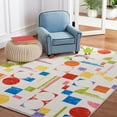thumbnail image 3 of SAFAVIEH Kids Playhouse Abstract Shapes Machine Washable Area Rug, Ivory/Red, 7'9" x 10', 3 of 13