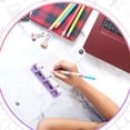 thumbnail image 5 of 2 Sets Mini Transparent 3 Ring Binder Covers with Mini Binder Inner Paper Pockets Clear Soft PVC Notebook Closure Loose Leaf Folder Round Ring Binder Cover Protector with Snap Button (White, Black), 5 of 7