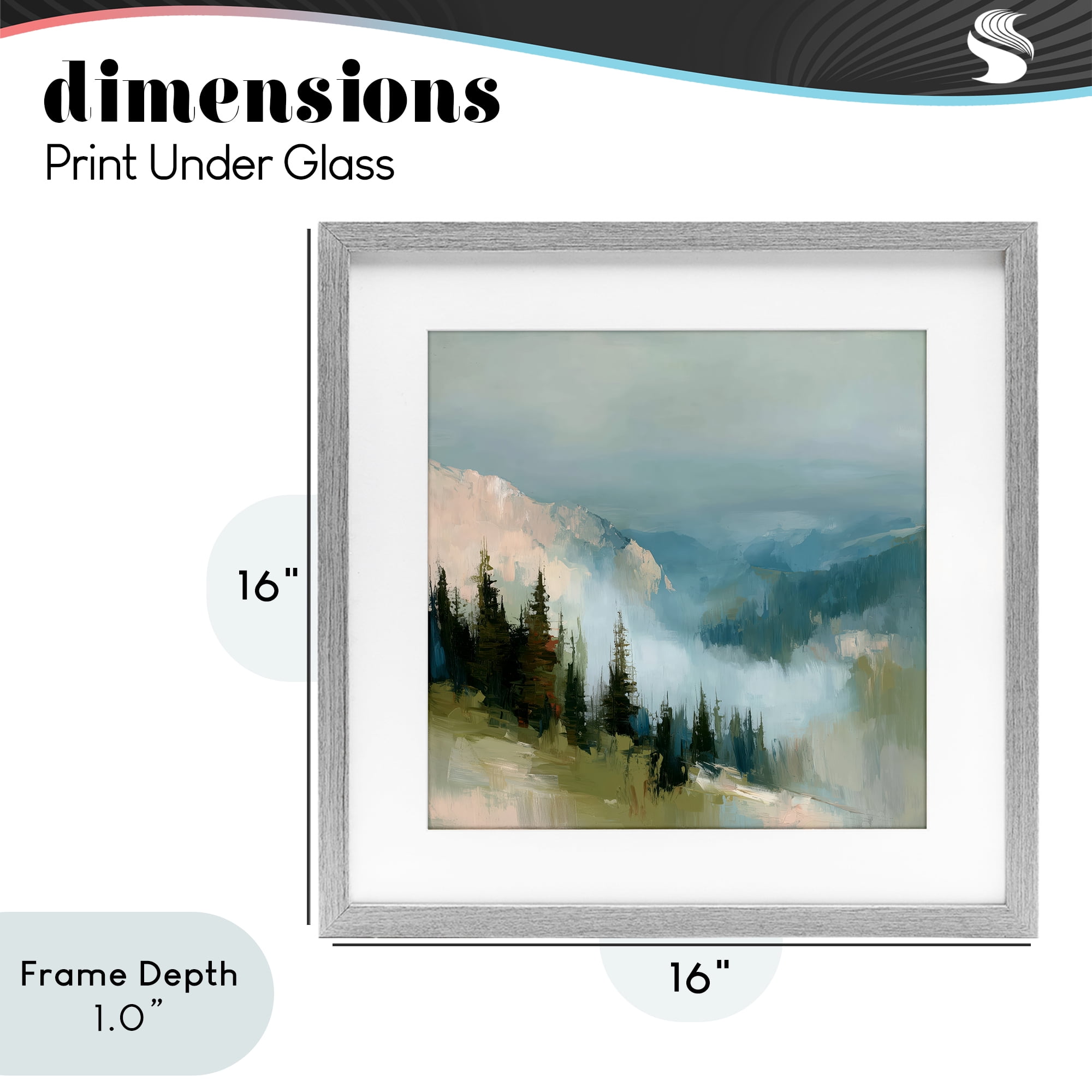 Stupell Industries Mountain Forest Impression Gray Framed Print Under Glass, design by Kim Curinga