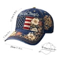 thumbnail image 3 of 250 Anniversary USA Hat 250Th Birthday 1776-2026 Embroidered Distressed Denim Cap Adjustable Baseball Cap for Women Men #07 Blue, 56cm, 3 of 6