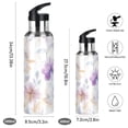 thumbnail image 2 of Yayeee 33oz Double Wall Stainless Steel Water Bottle with Flip Straw, Purple Flower Pattern, 2 of 7