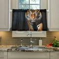 thumbnail image 4 of GZHJMY Tiger Half Window Tier Curtains 24 Inch Blackout Thermal Insulating Kitchen Linen Tier Curtains for Kitchen,Bathroom,Cafe, 4 of 7