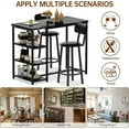 thumbnail image 2 of 2-person dining table set, modern bar table set with wine rack, counter-height dining table set, suitable for kitchens, apartments, and bars - black, 2 of 9