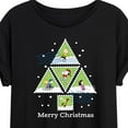 thumbnail image 3 of Peanuts - Christmas - Merry Christmas Triangle Tree Stamps - Women's Oversized T-Shirt, 3 of 5
