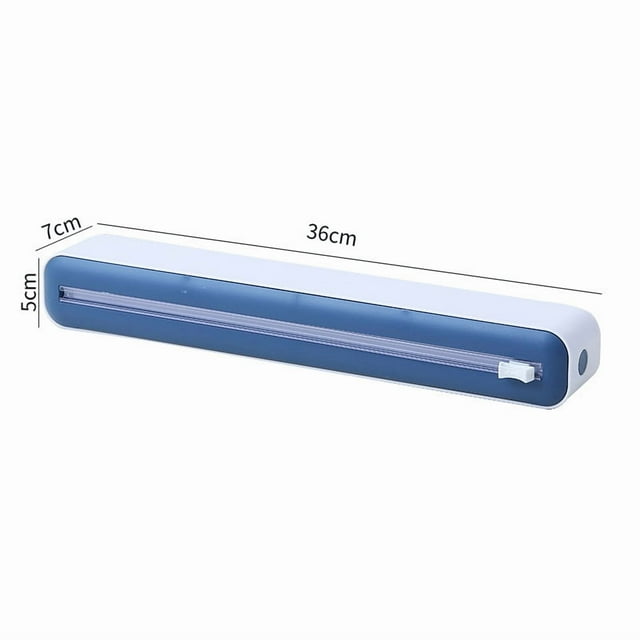 Food Wrap Dispenser with Cutter Multifunctional Plastic Cling Film Cutter, Tear-Free Kitchen Household Tool for Effortless Wrapping