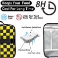 thumbnail image 4 of Yellow and Black Checkered Pattern Insulated Lunch Bag with Shoulder Strap and Bottle Holder,Bento School Lunch Bag Box,11x9.5x3.5 Inches, 4 of 5