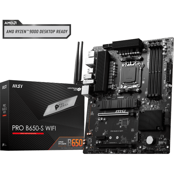 MSI PRO B650-S WIFI Pro Series Motherboard (Supports AMD Ryzen 7000 Series CPU, AM5, DDR5, PCIe 4.0, M.2, 2.5GB LAN, USB 3.2, WIFI 6E, ATX)