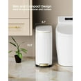 White Bathroom Trash Can with Lid10L/2.6 Gallon Stainless Steel Step