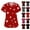 08# Red, variant on Valentines Scrub Tops Women Short Sleeve Vneck Love Heart Printed Nurse Working Uniforms Holiday Pocketed Tshirt Vermilion 5XL