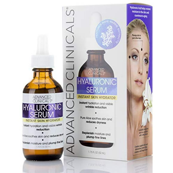 Advanced Clinicals Hyaluronic Acid Face Serum. Anti-aging Face Serum- Instant Skin Hydrator, Plump Fine Lines,
