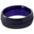 thumbnail image 2 of P. Manoukian Tungsten Wedding Band Ring 8mm for Men Women Purple Black Domed Brushed Polished Lifetime Guarantee Size 8.5, 2 of 4