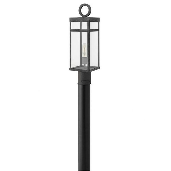 1 Light Medium Outdoor Post or Pier Mount Lantern in Transitional Style 6.5 inches Wide By 22.75 inches High-Aged Zinc Finish-E26 Medium Lamp Base