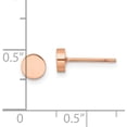 thumbnail image 4 of Chisel Stainless Steel Polished Rose IP-plated Circle Post Earrings - 4.92mm, 4 of 6