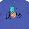 thumbnail image 4 of Inktastic Aloha- in cursive with pineapple rainbow colors Youth T-Shirt, 4 of 5