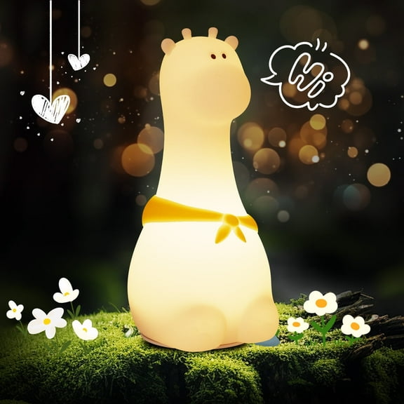 Silicone Night Light, Dimmable Rechargeable Bedside Touch Lamp,Cute Giraffes Light for Baby, Toddler, Girls & Boys, Birthday Christmas Gifts Kids Toys
