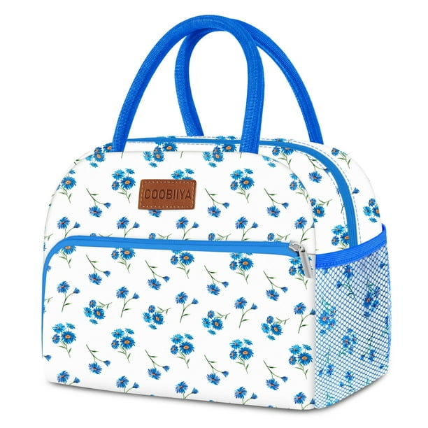 Bolsa para el almuerzo Coobiiya para mujer y hombre, reutilizable, aislante, color azul