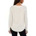 thumbnail image 2 of Hippie Rose Womens Juniors Hacci Henley Ribbed Pullover Top White L, 2 of 2