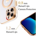 thumbnail image 3 of for iPhone 12 Pro Max Case Compatible with MagSafe, Luxury Love Heart Soft Phone Case, Full Camera Lens Protection Magnetic Case for iPhone 12 Pro Max for Women Girls (6.7") - White, 3 of 12