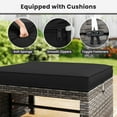 thumbnail image 6 of PetFurnishn Patio Ottomans Set of 2, PE Rattan Footstools with Removable Cushions & Metal Frame, Side Tables, Additional Seating, Outdoor Stools for Balcony, Backyard & Poolside (Black), 6 of 10