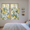 thumbnail image 4 of Lemon Bird Tier Curtains, Watercolor Yellow Green Foliage Flower Leaf Light Filtering Kitchen Curtains, 2Pcs Rod Pocket Half Window Treatments Panels for Sink Cafe Cabinet Basement 27.5x45 Inches, 4 of 9