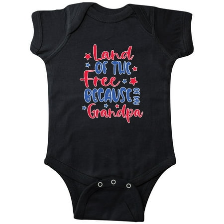 

Inktastic Memorial Day Land of The Free Because Of My Grandpa Gift Baby Boy or Baby Girl Bodysuit
