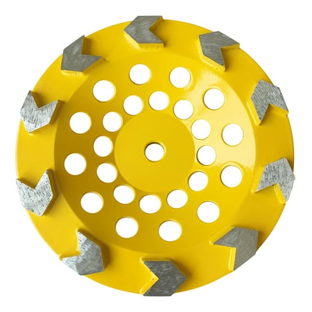 

7 inch Diamond Arrow Segment Cup Wheel 180mm Concrete Floor Grinder for Epoxy Coatings/Vinyl/Mastic/Stone/Painting on Concrete Floor/Cement Slab/Floor Driveway