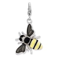 thumbnail image 1 of Sterling Silver Amore La Vita Rhodium-Pl Enameled 3-D Bee Charm (42 X 18) Made In China qcc723, 1 of 6