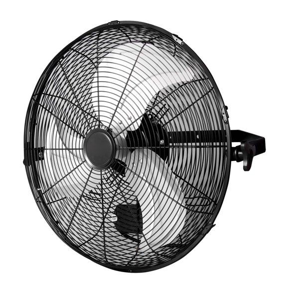 KFFKFF Wall-Attached Fan, Pair of 18-inch Units with Manual Full-Circle Tilt Control, 3-Speed High-Speed Maximum 4000 CFM Industrial Grade Fan for Interior, Business, Storage Facility, Work Area