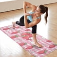 thumbnail image 6 of Strawberry Plants Fruit Rabbit Checkered Hot Yoga Mat Towel Non Slip for Hot Yoga - Quick-Drying Yoga Mat Cover with 4 Corner Pockets with Travel Bag - Hot Yoga Towel Non Slip 70"x26", 6 of 6