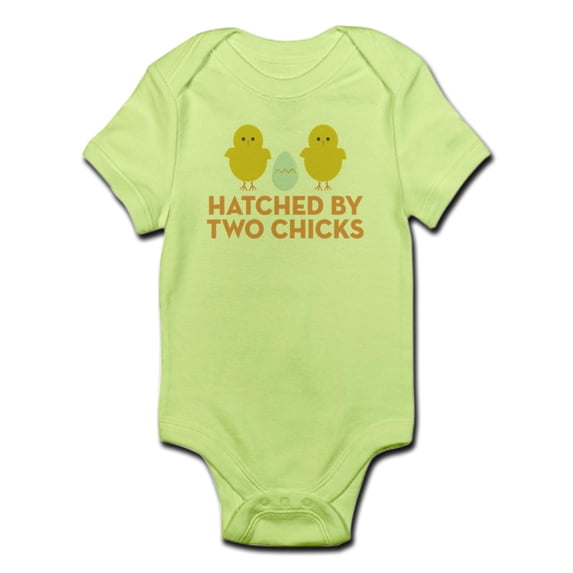 CafePress - Hatched By Two Chicks Infant Bodysuit - Baby Light Bodysuit