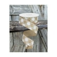 thumbnail image 3 of 1.5" Diagonal Check On Royal Ribbon: Tan  White (10 Yards), 3 of 3