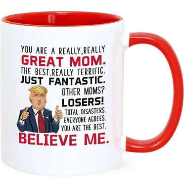 Gifts for Mom - Great Mom Mugs, Funny Mom Cup Gifts from Daughter Son, Mothers Day Gifts, Christmas Gifts, Birthday Gifts, Futtumy White Red 11 fl oz Coffee Mugs Ceramic Mug Tea Cup