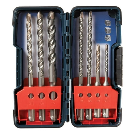 - Bosch Bulldog Multi Size in. Dia. x sorted L Steel Drill Bit SDS-Plus Shank 7 pc.