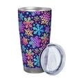 thumbnail image 2 of KLL Rainbow Snowflakes Print 40oz Stainless Steel Insulated Car Cup with Spillproof Lid - Keep Your Drink Hot or Cold on the Go-Straw Three-piece Set, 2 of 8