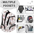 thumbnail image 3 of KEIAHUAN Pink Bow Backpack Set for Girls, Water Resistant & Durable, 4 Piece Back to School Bundle, 17 Inch Western Horse Kid Backpack, Great Supplies for 6-8 Children with Grid Pencil Case, 3 of 7