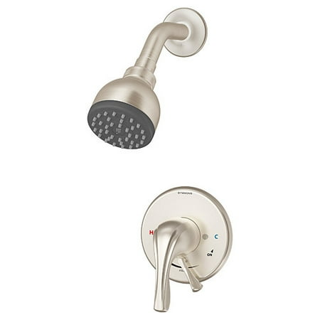 Origins Single Handle Shower Faucet with Integral Volume Control in Satin Nickel