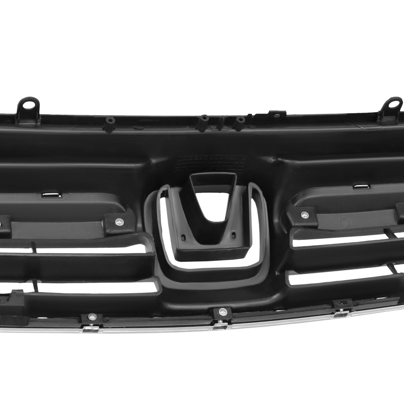 POWECHOX Front Grill Black W/Chrome Trim Compatible with Honda CRV CR-V 2002 2003 2004 Models, No Emblem
