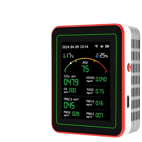XIRQI 15in1 Smart Air Quality Monitor Tester Real Time for Home and Office White