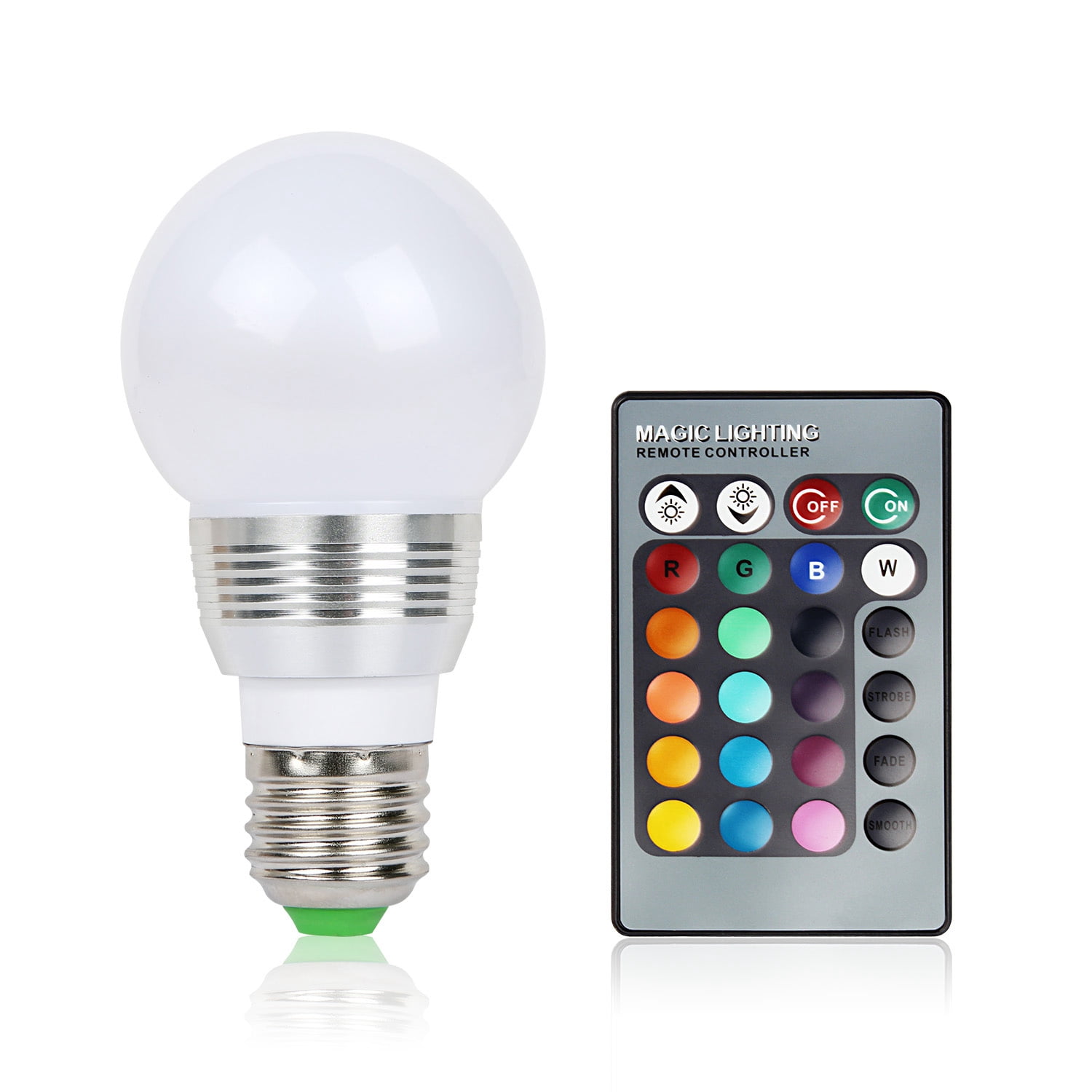 E27 3W RGB 16 Color changeable LED Light Bulb Lamp with IR Remote Control 