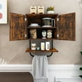 thumbnail image 5 of Gymax Bathroom Wall Cabinet Medicine Storage Cabinet w/ Open Shelf & Towel Bar Rustic, 5 of 10