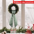 thumbnail image 5 of Green White Gingham Wreath Sash for Front Door Wreath, 5.12" Wide x 54.33" St Patrick Spring Easter Farmhouse Holiday Door Decorations Wedding, 5 of 7