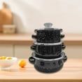 thumbnail image 1 of Elodie 3 Pieces Enamel Mini Pot Set Gifts Deep Double Handle Home Kitchen Pots Home black, 1 of 8