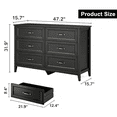 thumbnail image 5 of Lofka Black 6 Drawer Dresser with Metal Handle for Bedroom Living Room, 5 of 8
