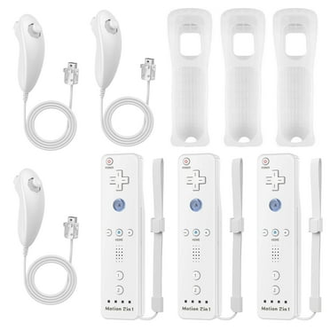 3 Pack Wii Controller for Nintendo Wii, Wii Remote with Silicone Case and Strap Compatible with Nintendo Wii/Wii U/Wii Mini (White)