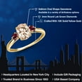 thumbnail image 2 of Gem Stone King 10K Yellow Gold Peach Morganite and Red Rhodolite Garnet 3-Stone Ring for Women | 1.24 Cttw | Oval 8X6MM | Gemstone October Birthstone | Size 7, 2 of 6